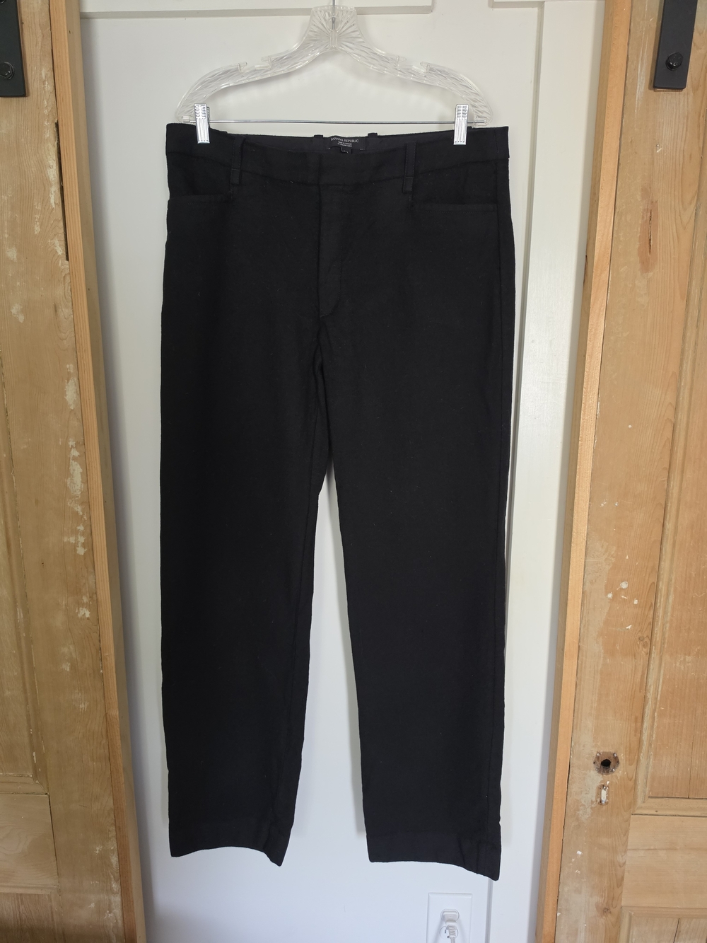 Banana Republic Women's Black Wool Straight Leg Dress Pants (14L)